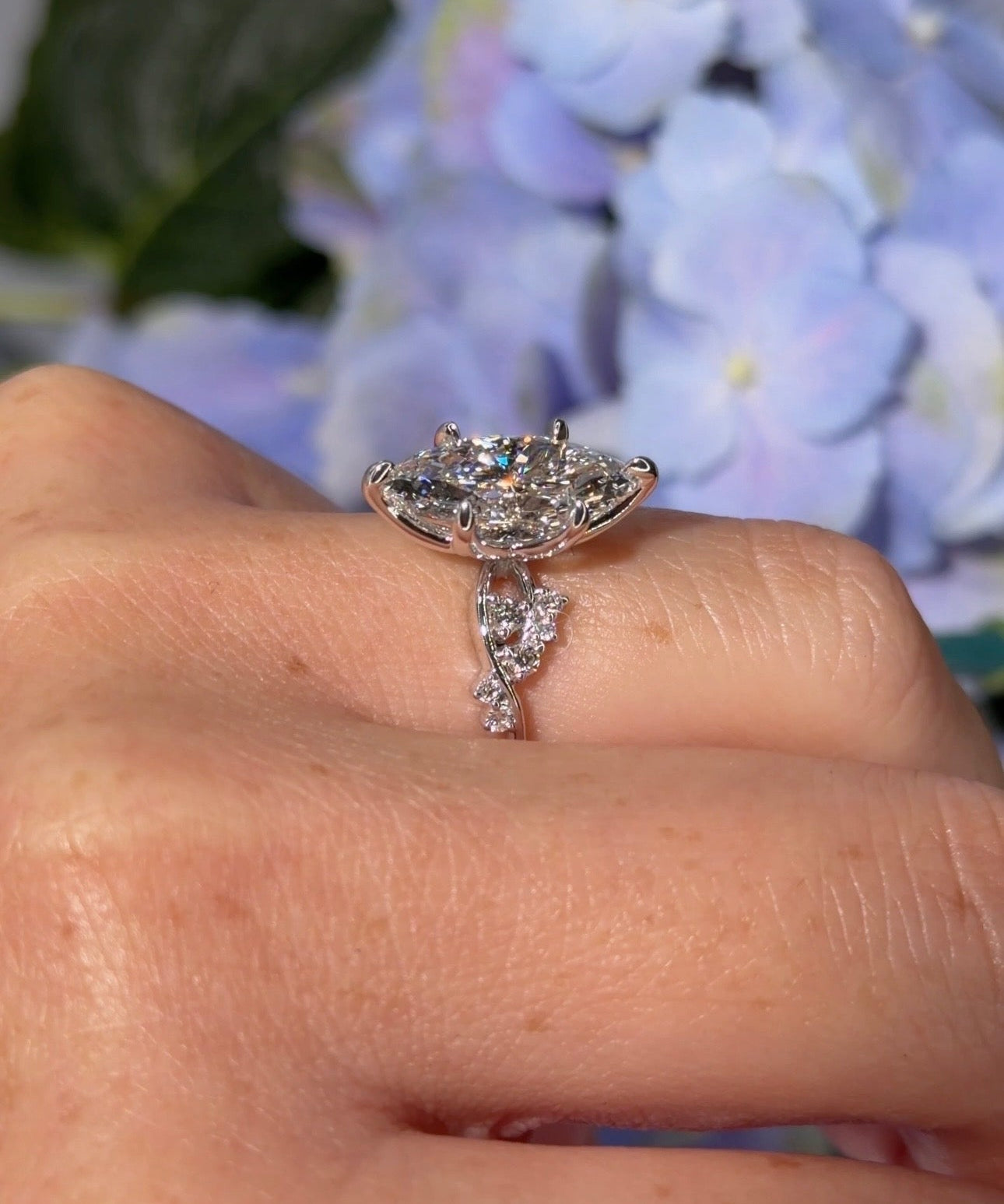 3.01ct D - VS1 Marquise Lab Diamond Ariel - PBD Engagement Rings