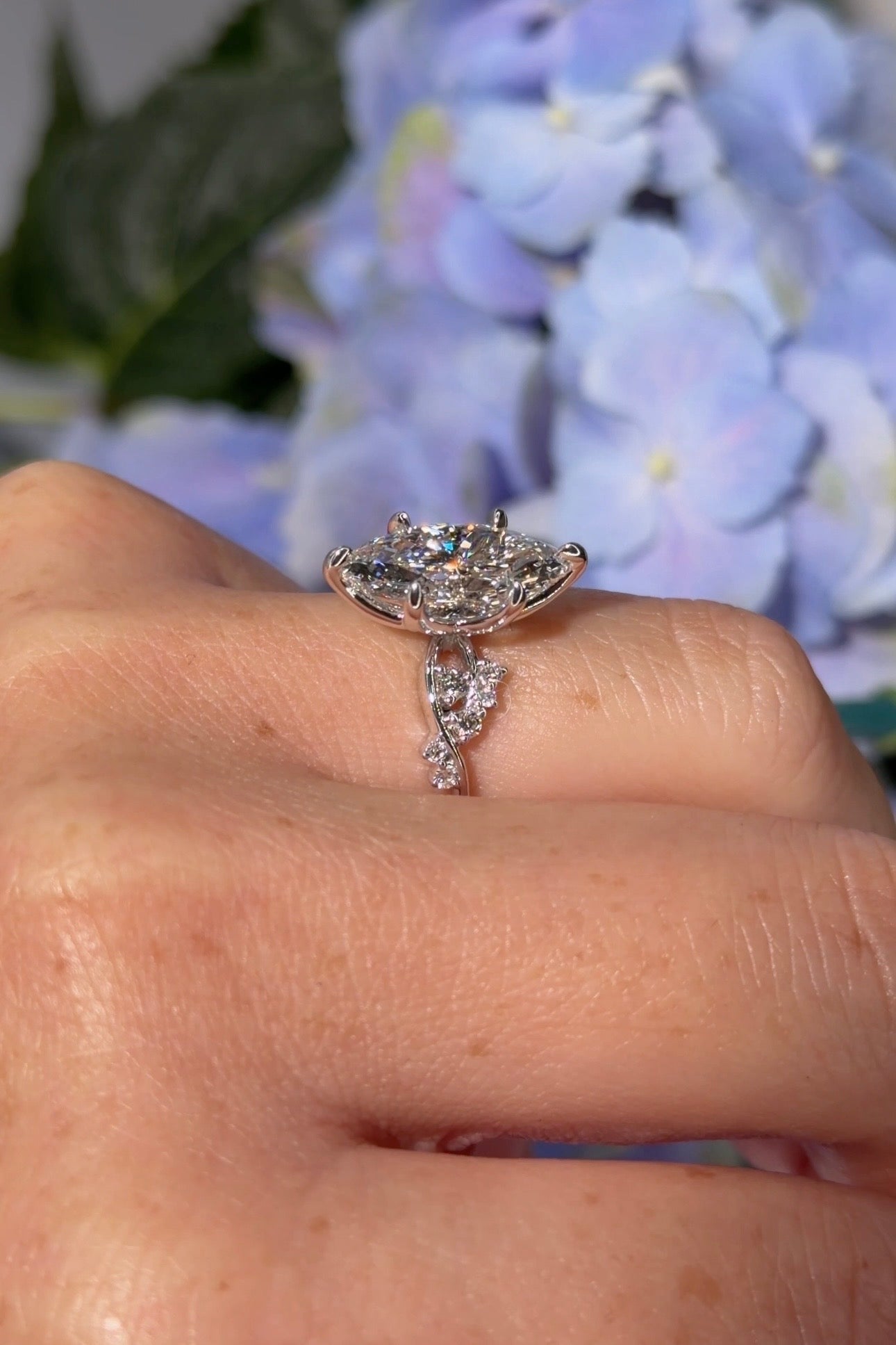 3.01ct D - VS1 Marquise Lab Diamond Ariel - PBD Engagement Rings