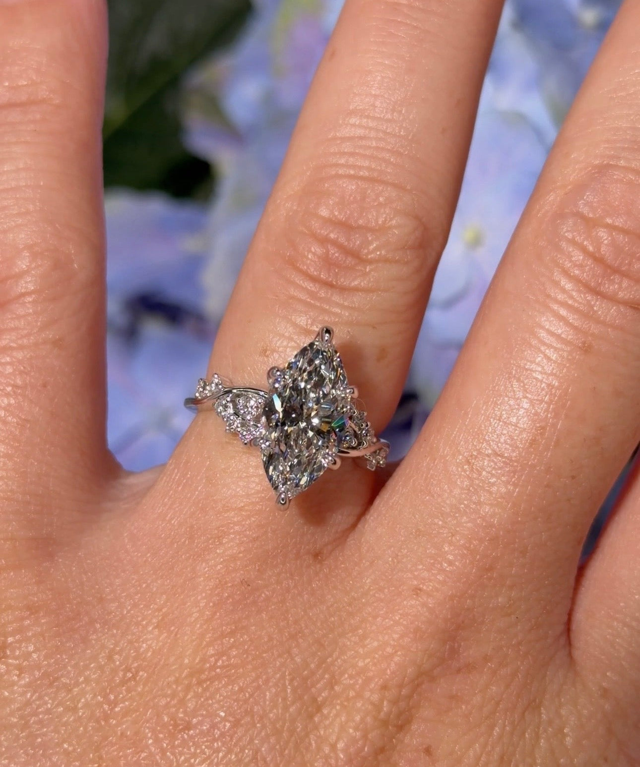 3.01ct D - VS1 Marquise Lab Diamond Ariel - PBD Engagement Rings