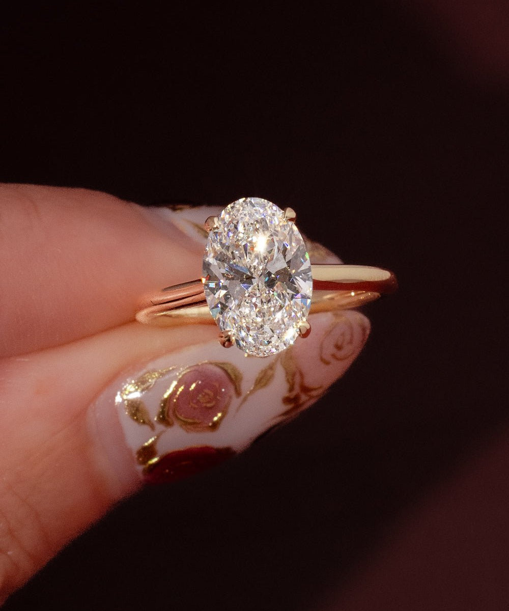 3.01ct D - VS1 Oval Lab Diamond Alice - PBD Engagement Rings