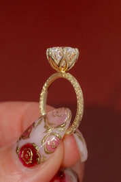3.01ct D - VS1 Round Lab Diamond Hand Engraved Caraline - PBD Engagement Rings
