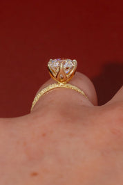 3.01ct D - VS1 Round Lab Diamond Hand Engraved Caraline - PBD Engagement Rings