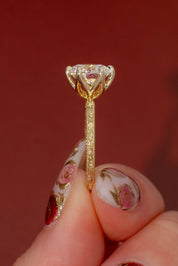 3.01ct D - VS1 Round Lab Diamond Hand Engraved Caraline - PBD Engagement Rings