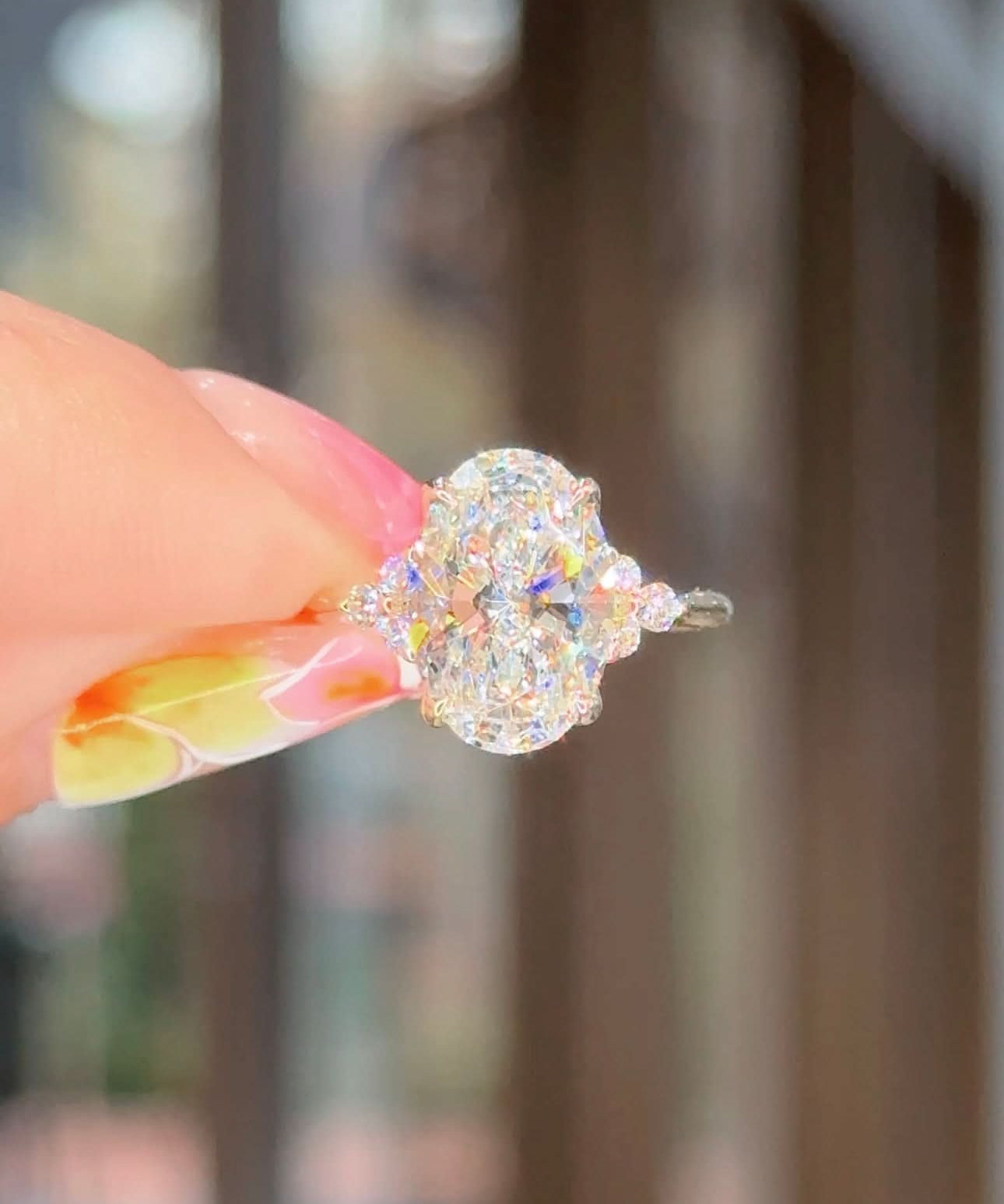 3.01ct E - VS1 Oval Lab Diamond Custom Lindsey - PBD Engagement Rings