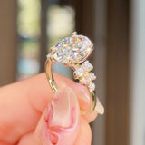 3.01ct E-VVS2 Oval Lab Diamond Supernova Engagement Rings Princess Bride Diamonds 