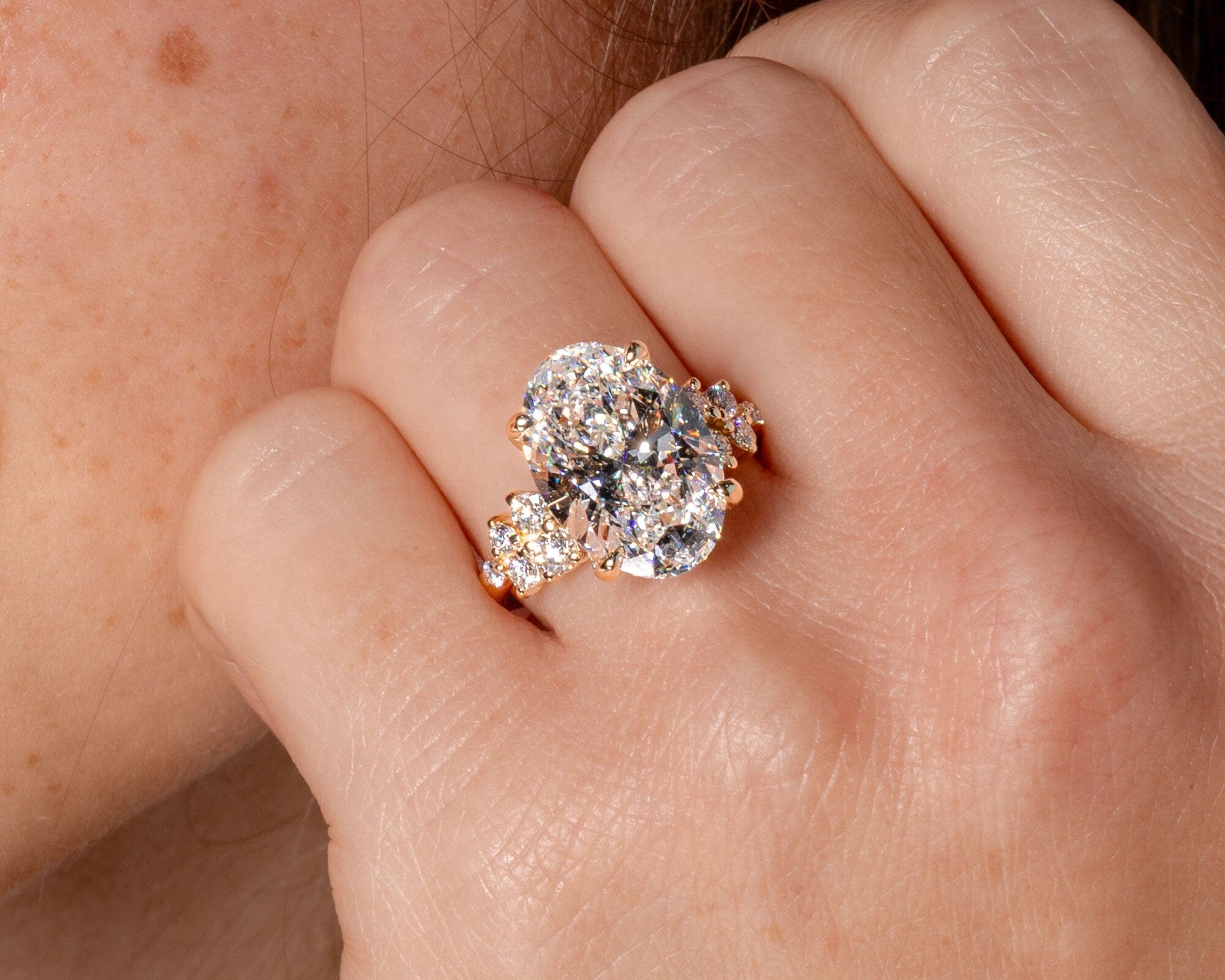 3.01ct E-VVS2 Oval Lab Diamond Supernova Engagement Rings Princess Bride Diamonds 