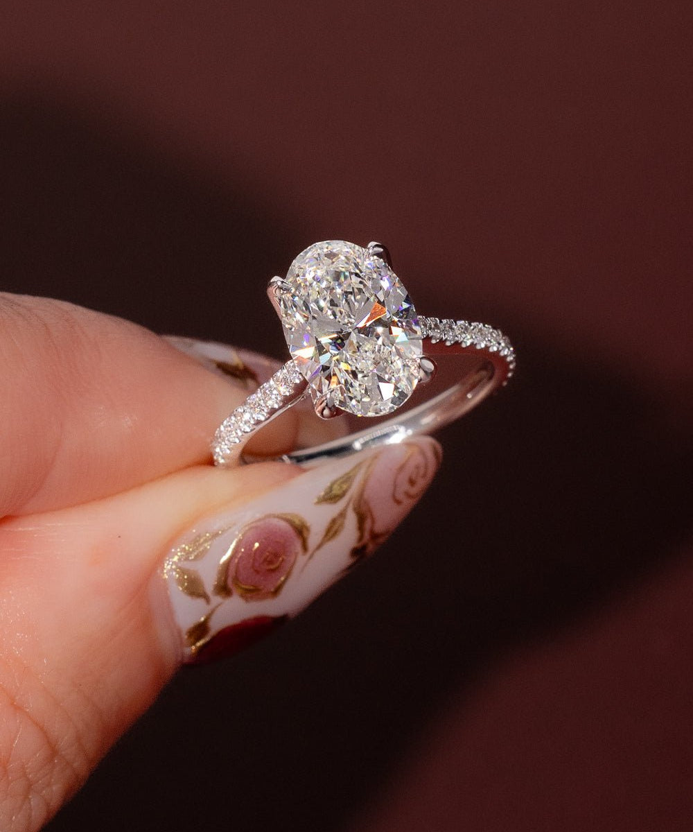 3.01ct F - VS1 Oval Lab Diamond Isabela - PBD Engagement Rings