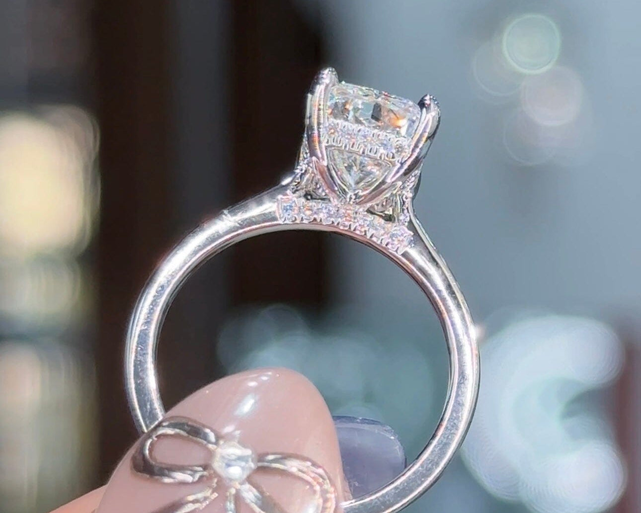 3.01ct F-VS1 Radiant Lab Diamond Alice Engagement Rings Princess Bride Diamonds 