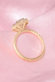 3.01ct F - VVS2 Moval Lab Diamond Hand Engraved Georgia - PBD Engagement Rings