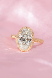 3.01ct F - VVS2 Moval Lab Diamond Hand Engraved Georgia - PBD Engagement Rings