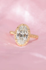 3.01ct F-VVS2 Old Mine Oval Lab Diamond Hand Engraved Georgia