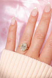 3.01ct F - VVS2 Moval Lab Diamond Hand Engraved Georgia - PBD Engagement Rings