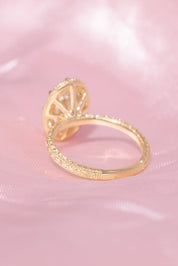 3.01ct F - VVS2 Moval Lab Diamond Hand Engraved Georgia - PBD Engagement Rings