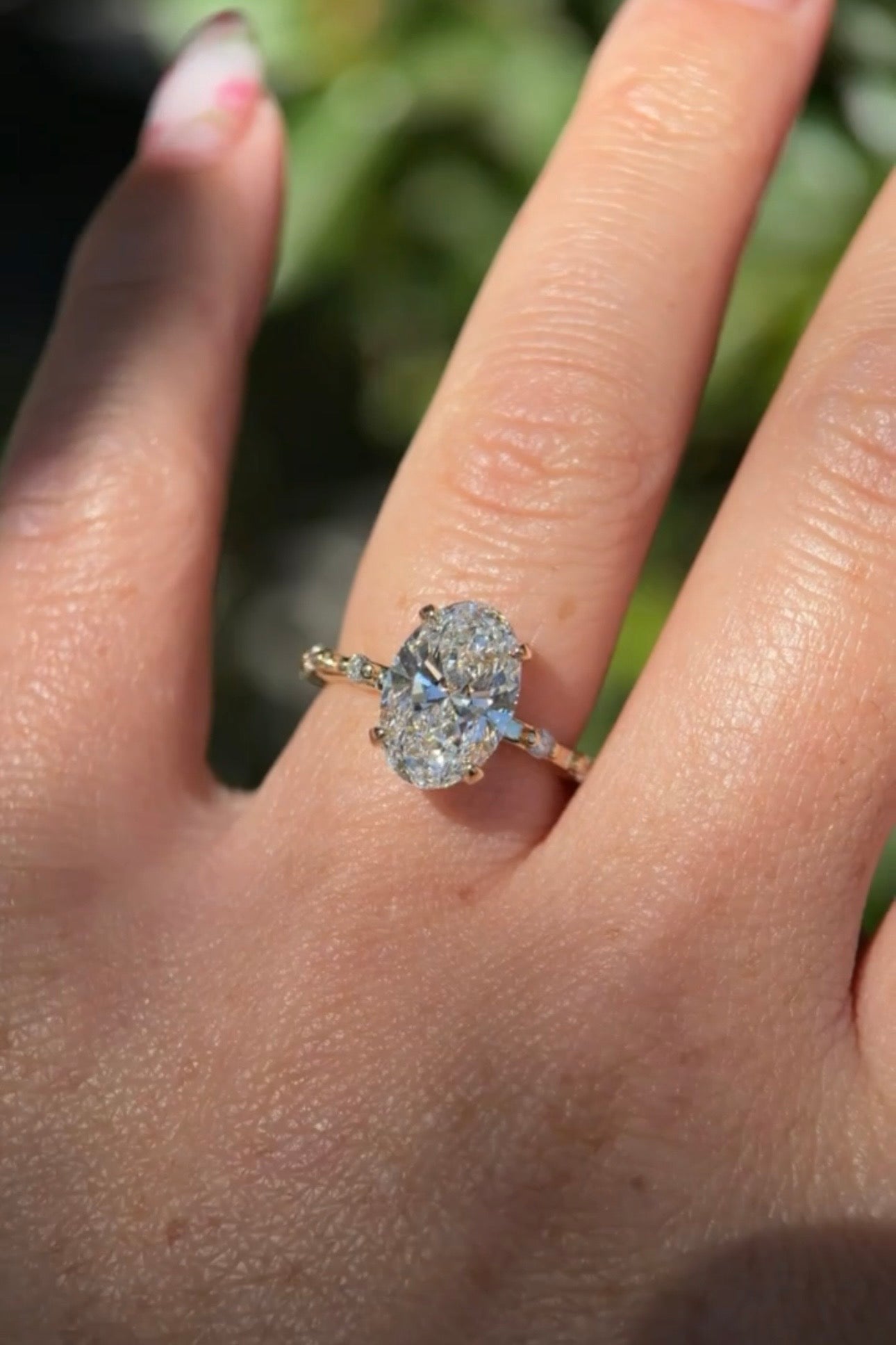 3.02ct D - VS1 Oval Lab Diamond Daisy - PBD Engagement Rings