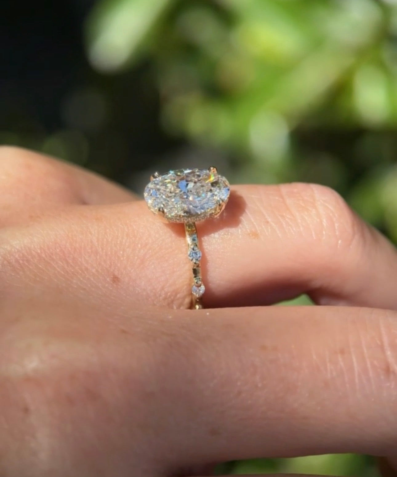3.02ct D - VS1 Oval Lab Diamond Daisy - PBD Engagement Rings