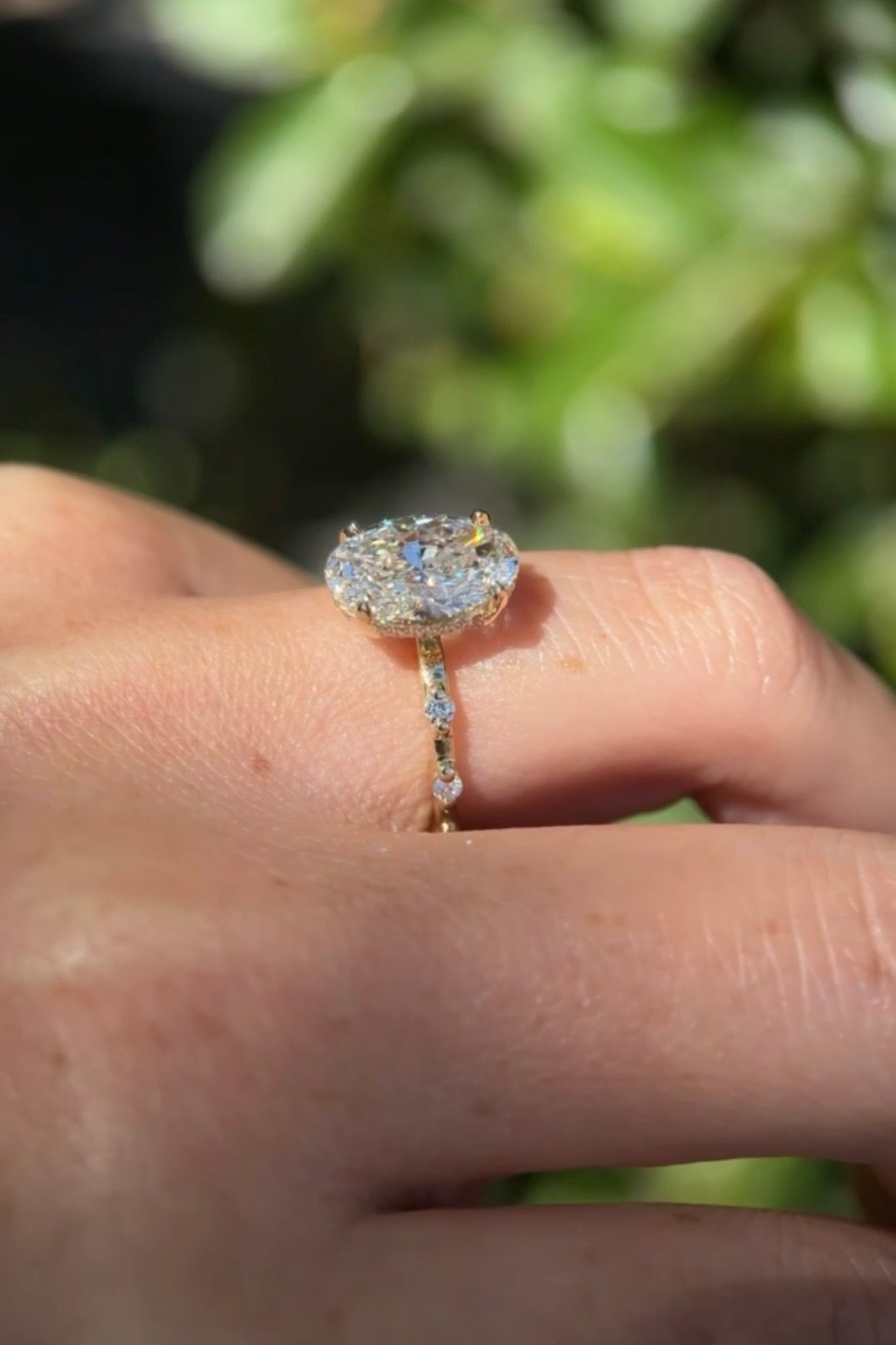 3.02ct D - VS1 Oval Lab Diamond Daisy - PBD Engagement Rings