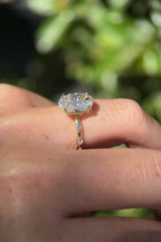 3.02ct D - VS1 Oval Lab Diamond Daisy - PBD Engagement Rings
