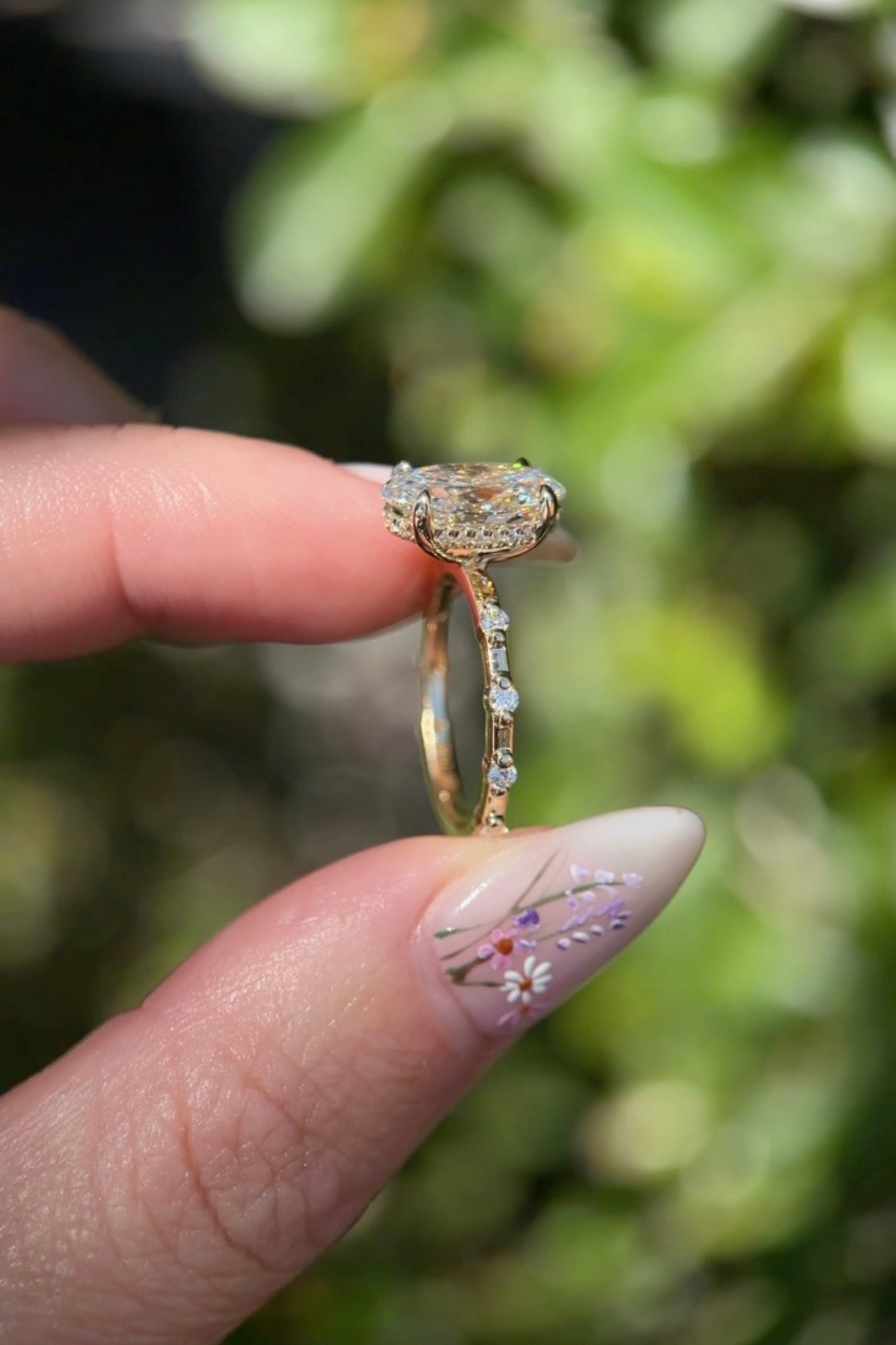 3.02ct D - VS1 Oval Lab Diamond Daisy - PBD Engagement Rings