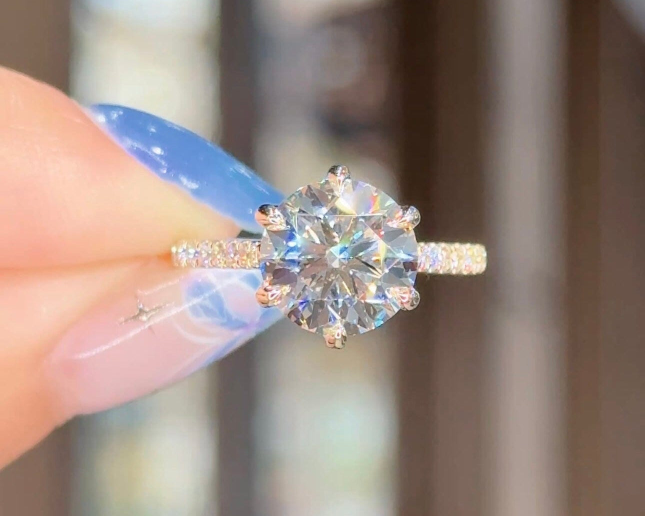 3.02ct D-VS1 Round Lab Diamond Isabela Engagement Rings Princess Bride Diamonds 