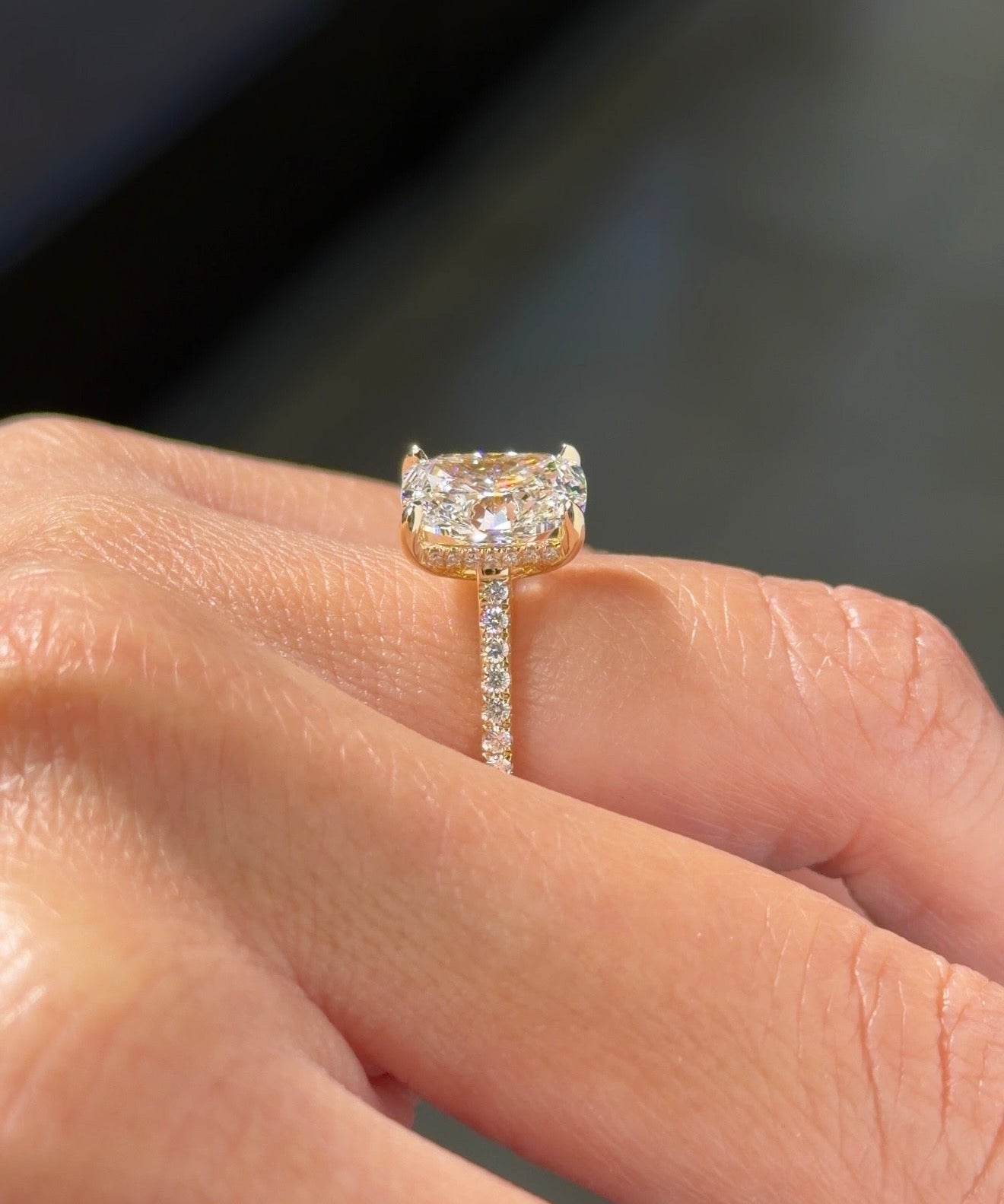 3.02ct D-VVS2 Cushion Lab Diamond Alice - PBD Engagement Rings