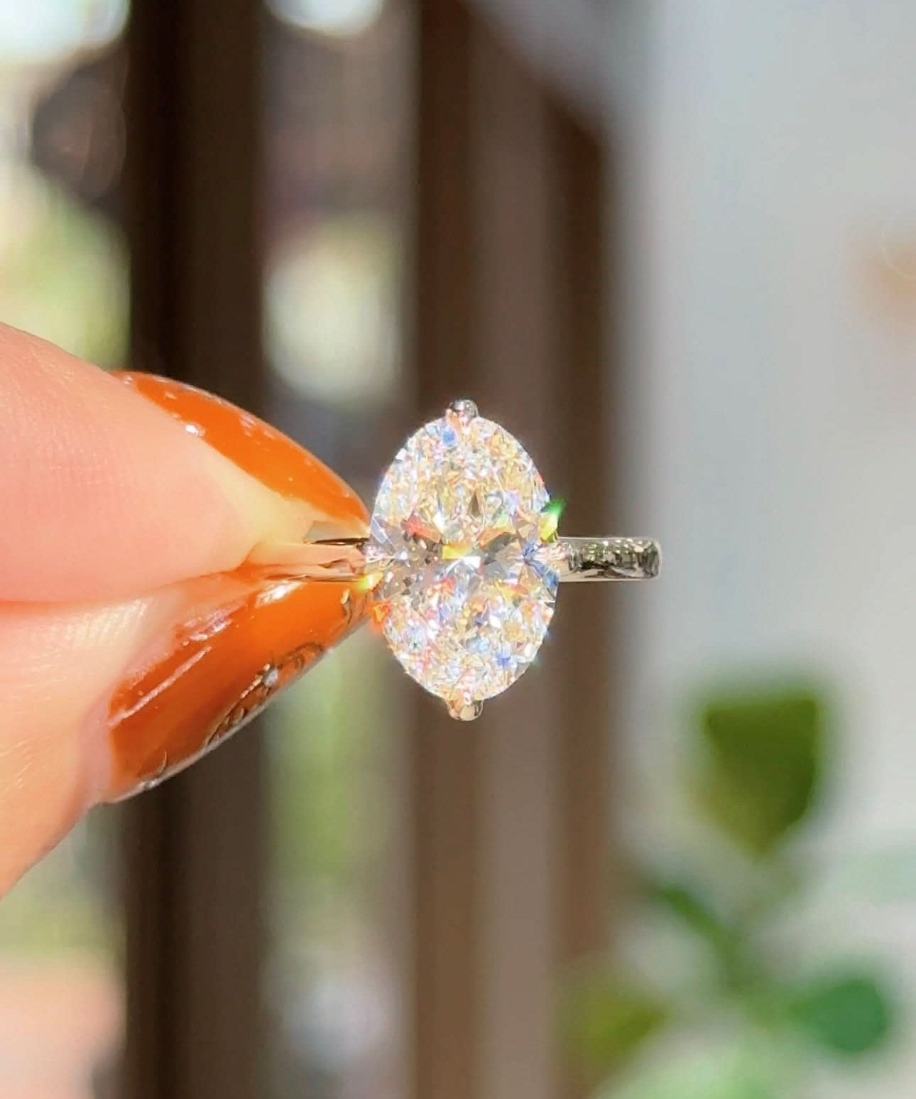 3.02ct D - VVS2 Oval Lab Diamond Compass Kayla - PBD Engagement Rings