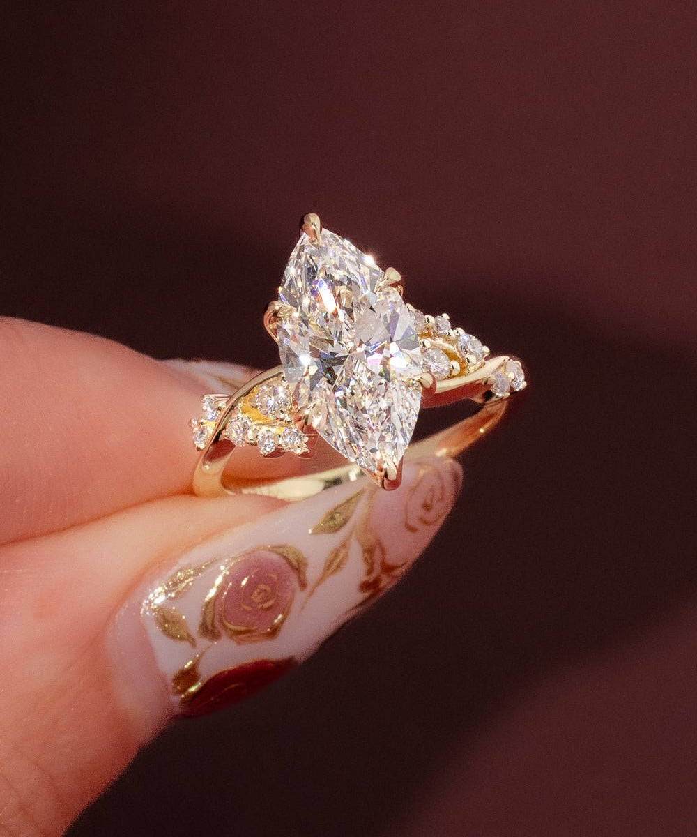 3.02ct E - VS1 Marquise Lab Diamond Ariel - PBD Engagement Rings