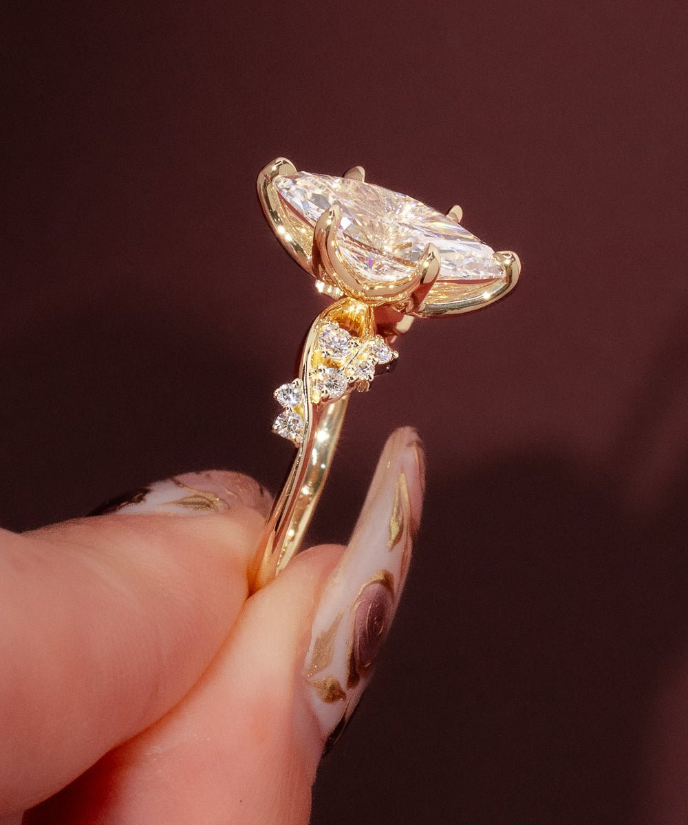 3.02ct E - VS1 Marquise Lab Diamond Ariel - PBD Engagement Rings