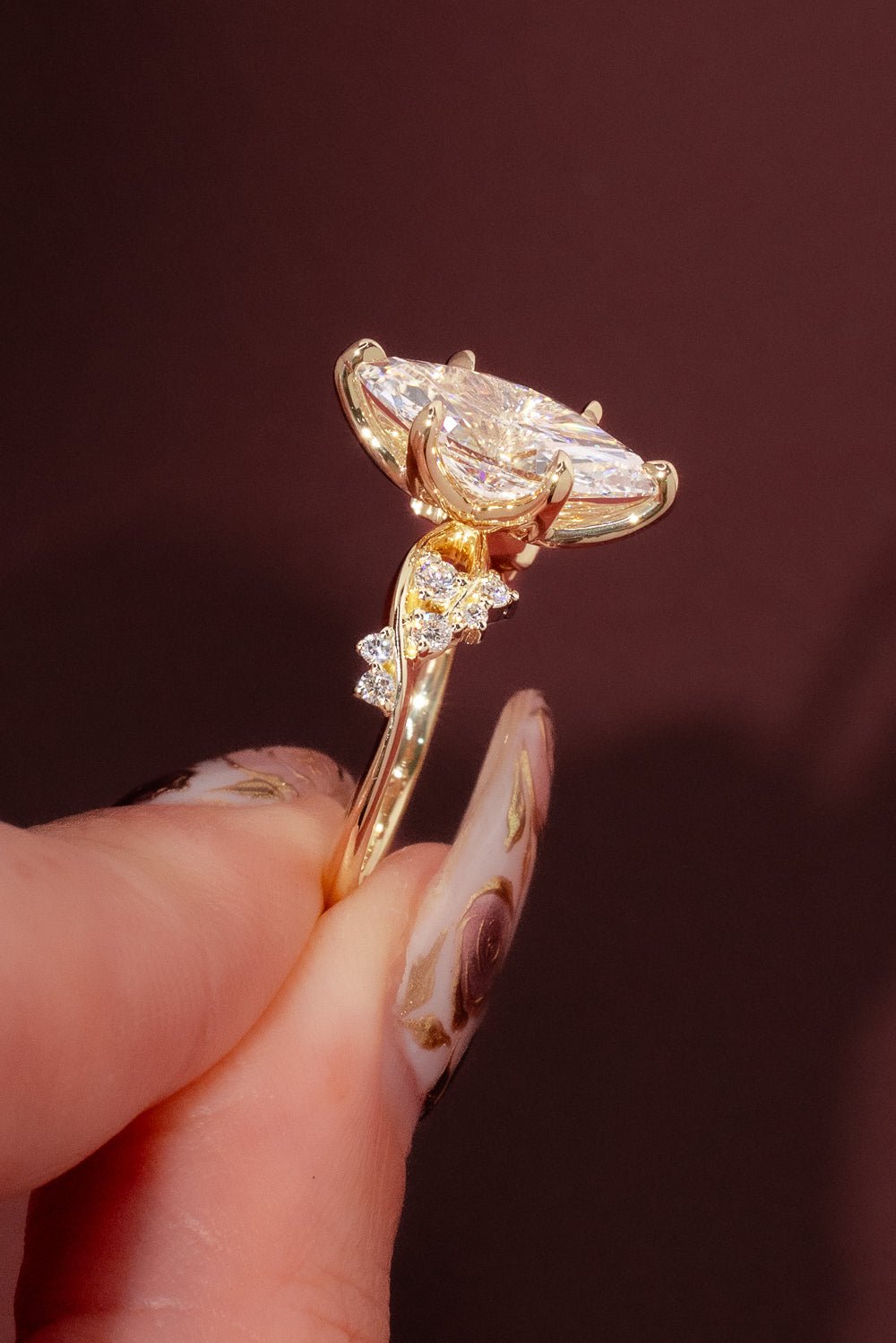 3.02ct E - VS1 Marquise Lab Diamond Ariel - PBD Engagement Rings