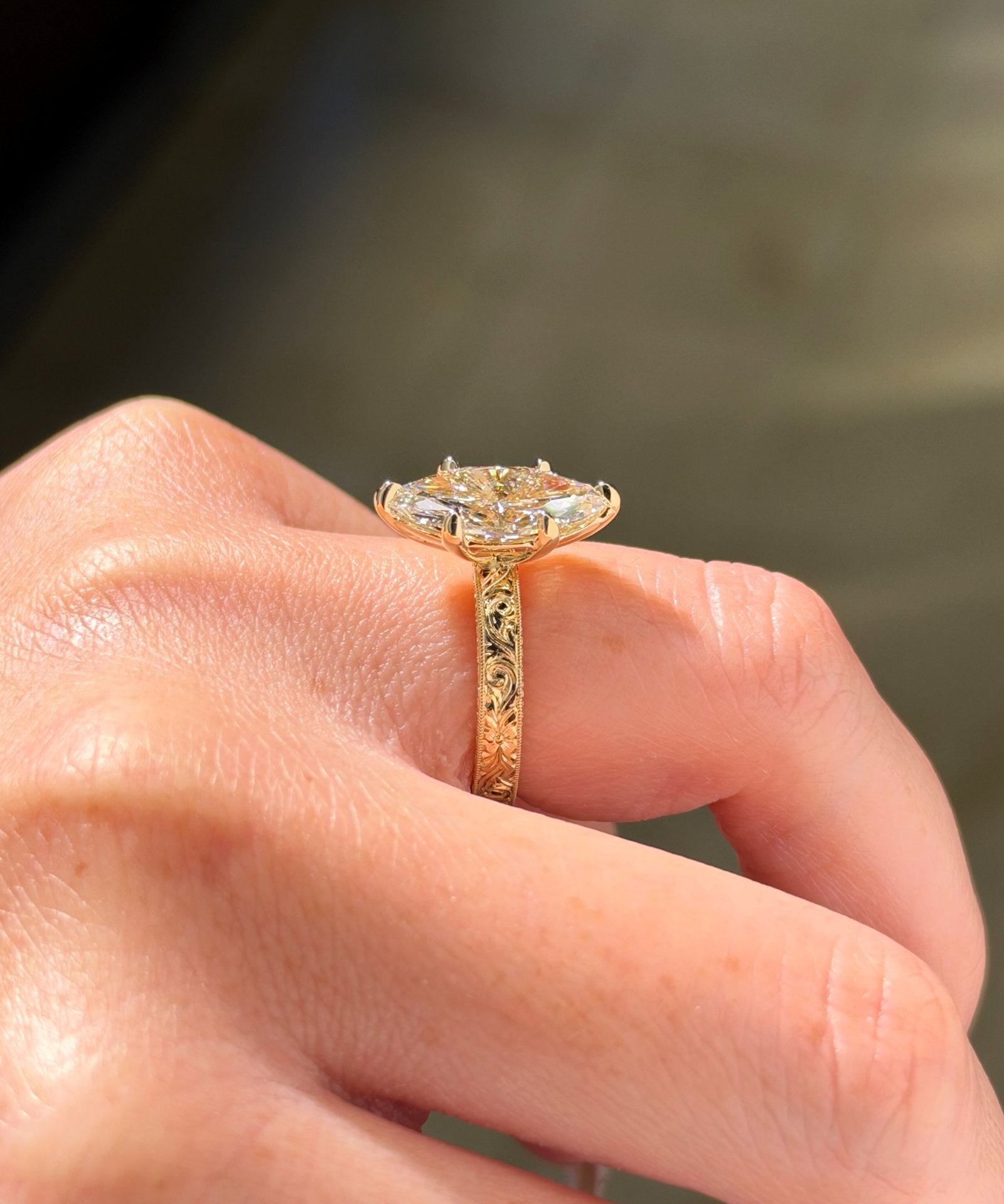 3.02ct E-VS1 Marquise Lab Diamond Kai - PBD Engagement Rings
