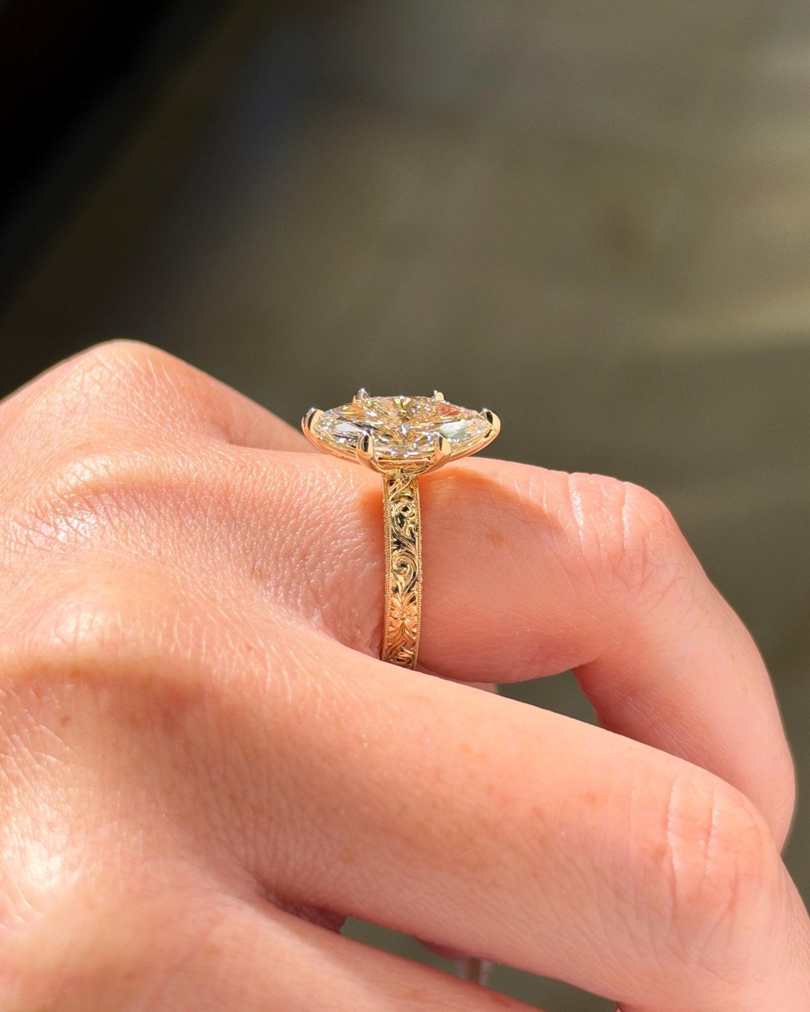 3.02ct E-VS1 Marquise Lab Diamond Kai - PBD Engagement Rings