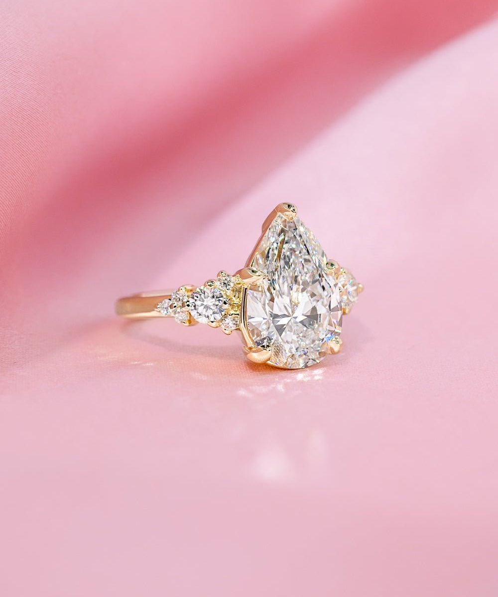 3.02ct E - VS1 Pear Lab Diamond Brandi - PBD Engagement Rings