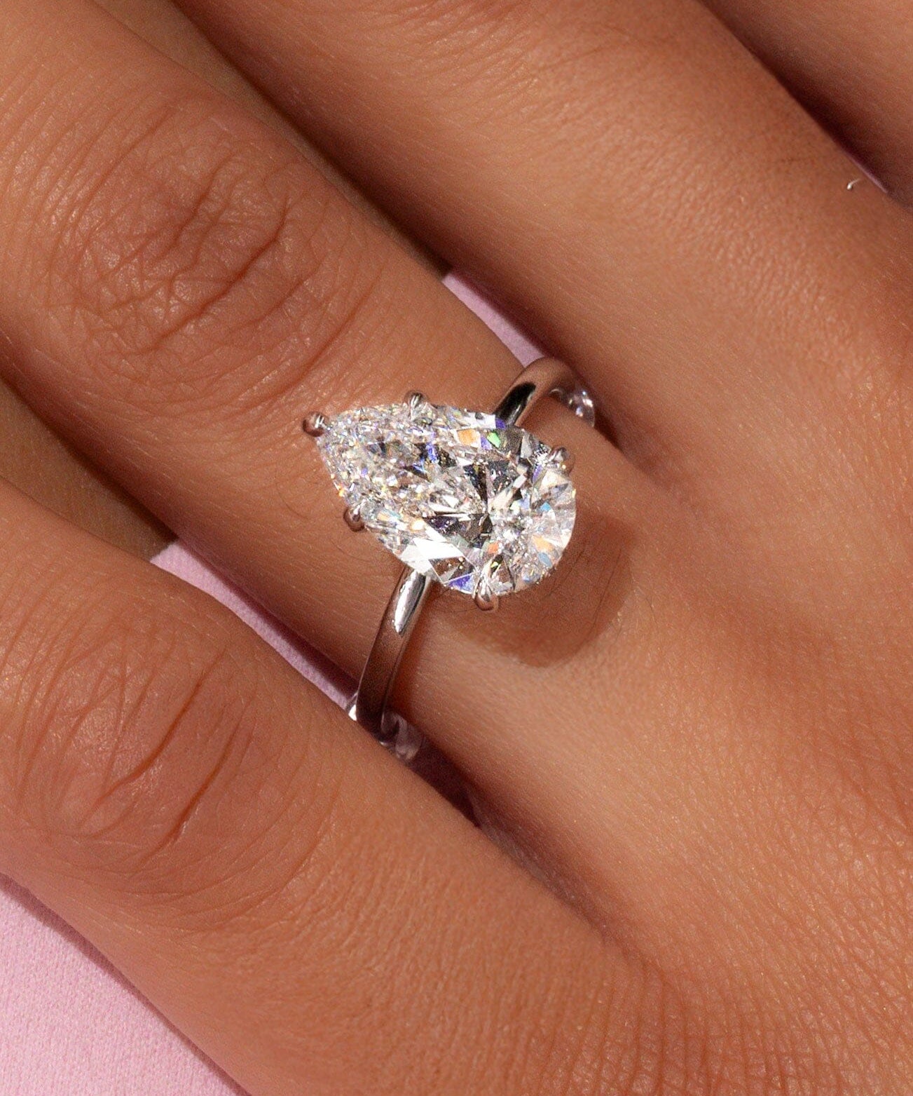 3.02ct E-VS1 Pear Lab Diamond Kayla Engagement Rings Princess Bride Diamonds 