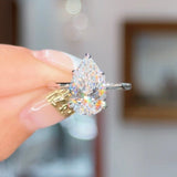 3.02ct E-VS1 Pear Lab Diamond Kayla Engagement Rings Princess Bride Diamonds 