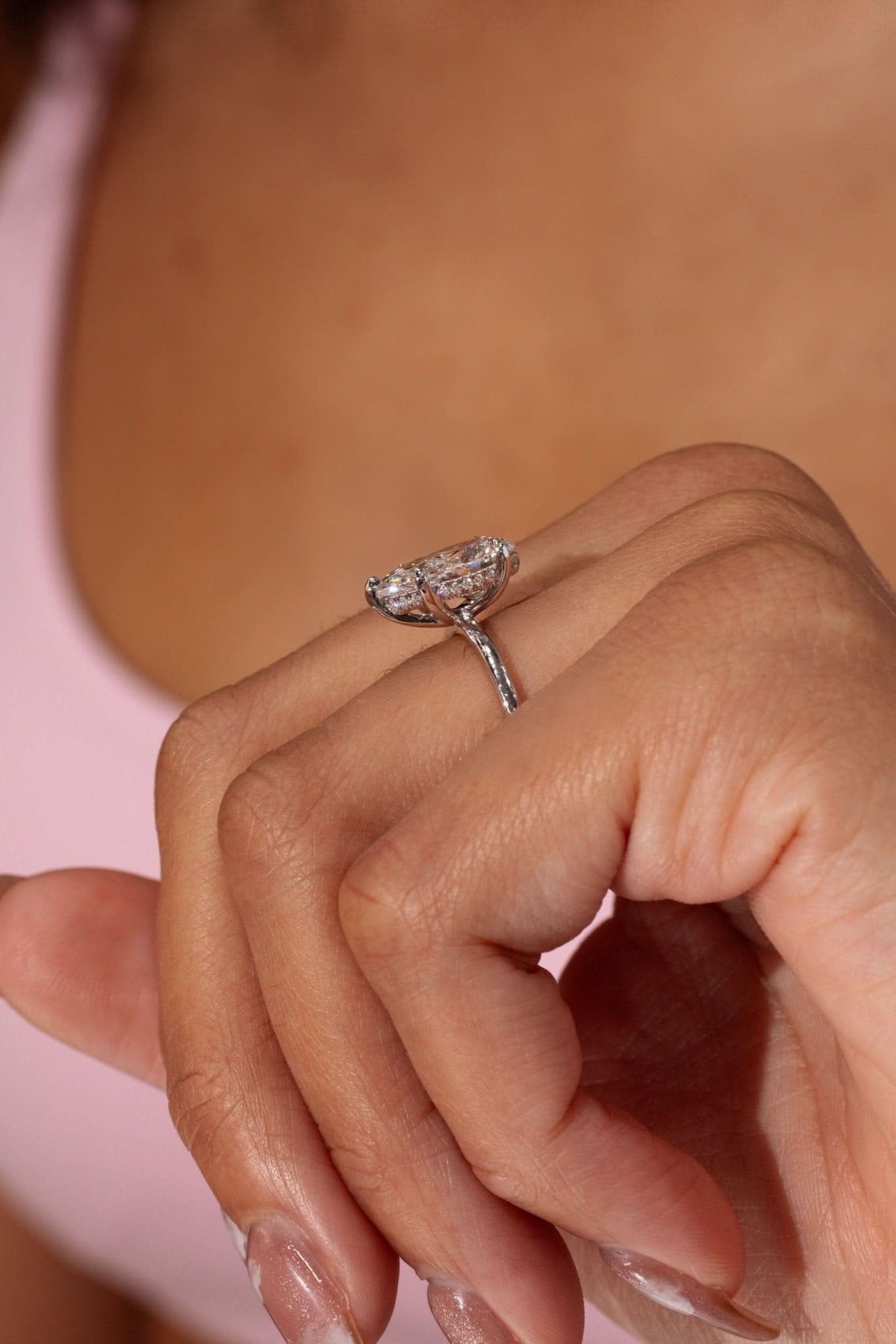 3.02ct E - VS1 Pear Lab Diamond Kayla - PBD Engagement Rings