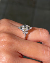 3.02ct F - VS1 Marquise Lab Diamond Sarah - PBD Engagement Rings