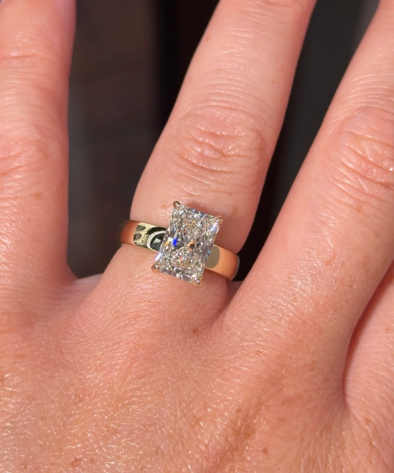 3.02ct F - VS1 Radiant Lab Diamond Kayla - PBD Engagement Rings