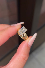 3.02ct F - VS1 Radiant Lab Diamond Kayla - PBD Engagement Rings