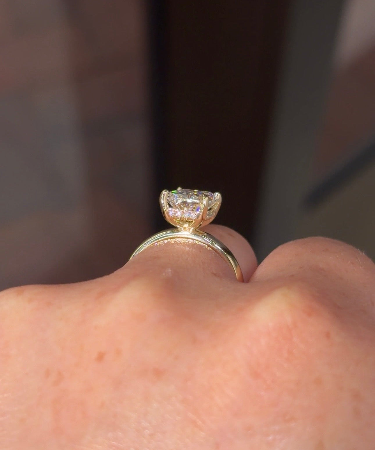 3.02ct F - VS1 Radiant Lab Diamond Kayla - PBD Engagement Rings