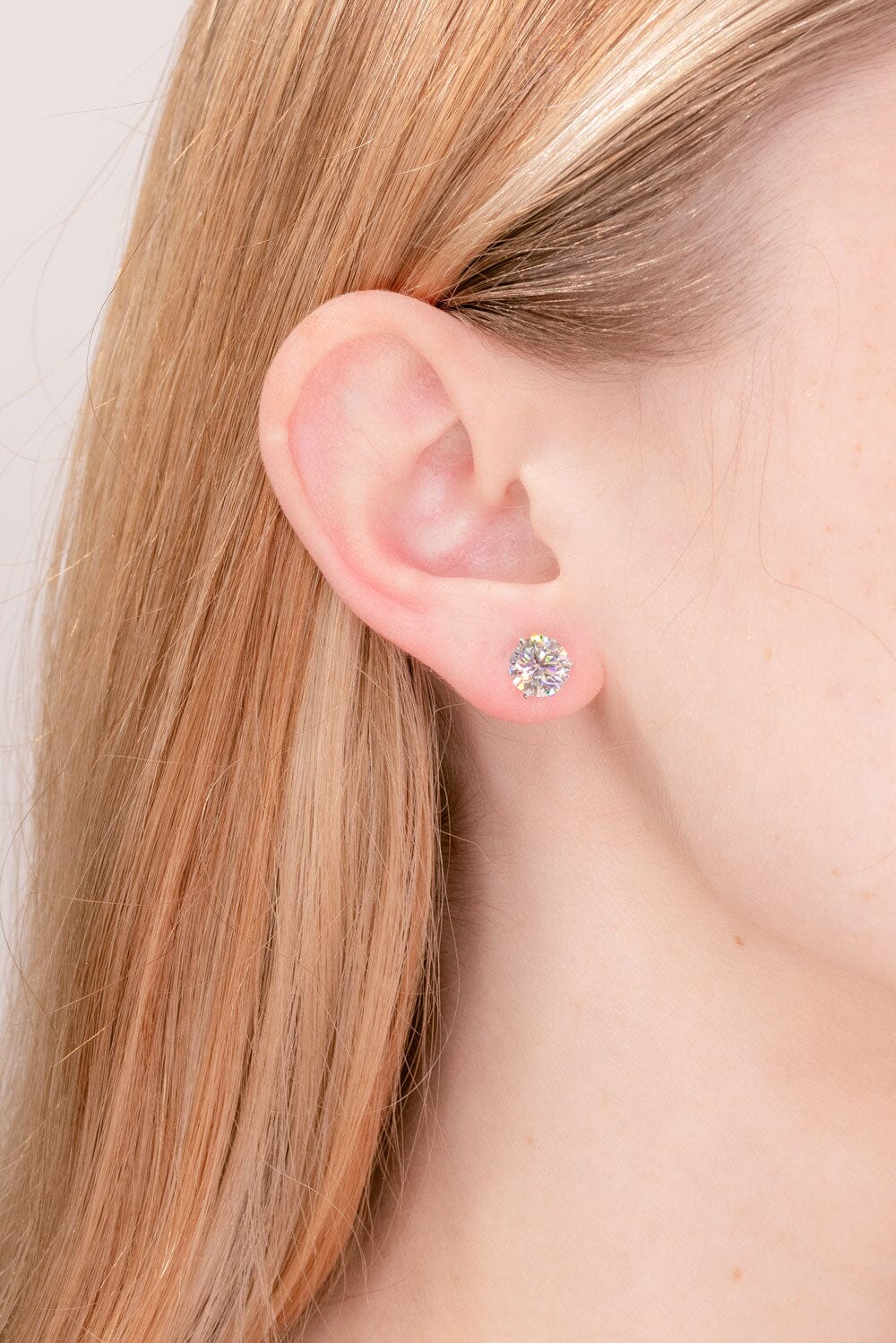 3.02ct F-VS1 Round Lab Diamond Studs Earrings Princess Bride Diamonds 
