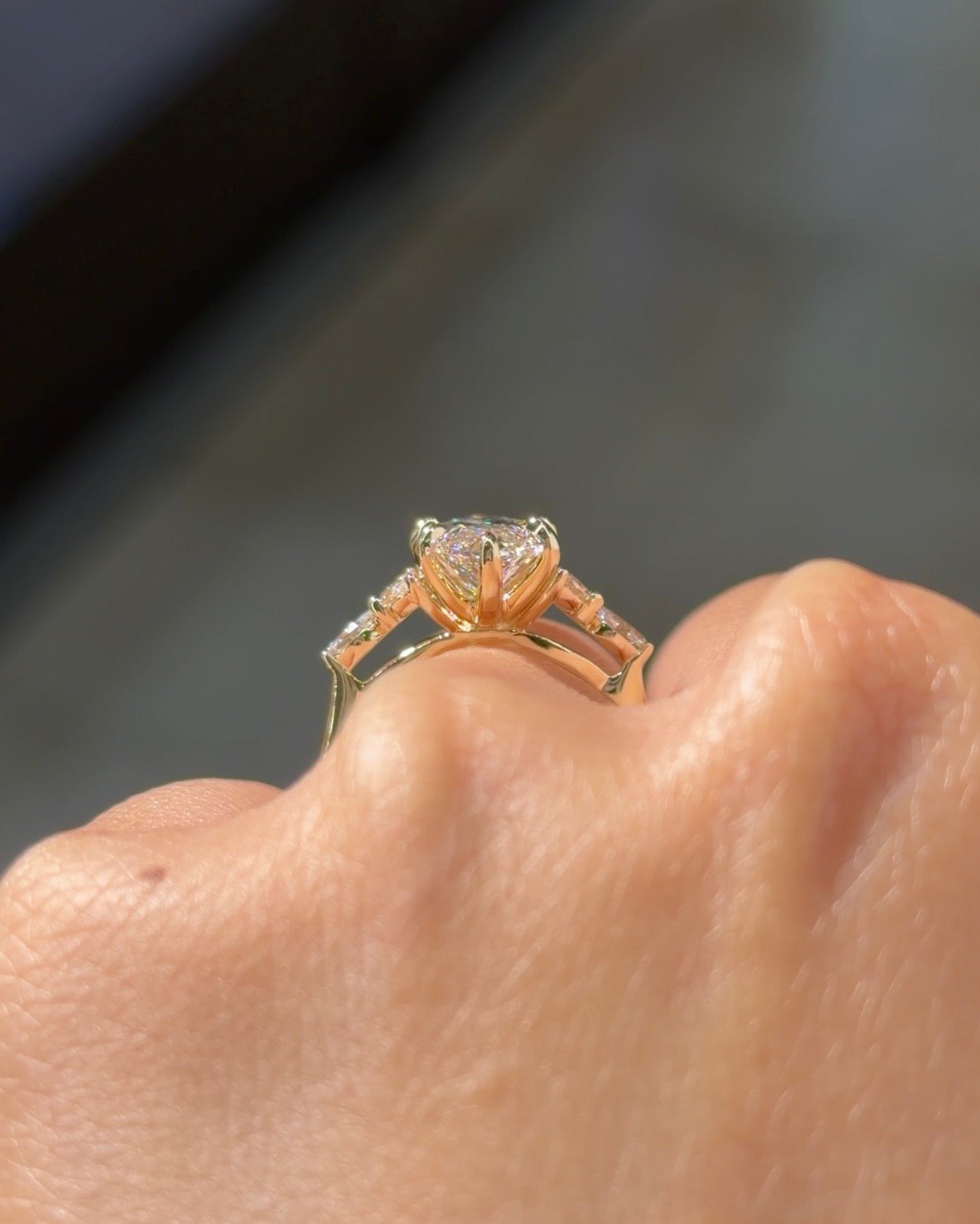 3.02ct F-VVS2 Marquise Lab Diamond Amber - PBD Engagement Rings