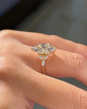 3.02ct F-VVS2 Marquise Lab Diamond Amber - PBD Engagement Rings