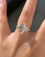 3.02ct F-VVS2 Marquise Lab Diamond Amber - PBD Engagement Rings