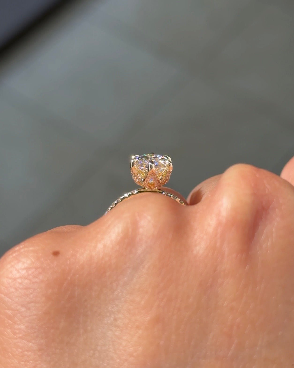 3.02ct F - VVS2 Marquise Lab Diamond Samantha - PBD Engagement Rings