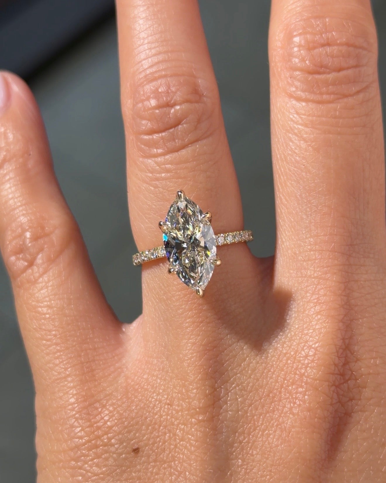 3.02ct F - VVS2 Marquise Lab Diamond Samantha - PBD Engagement Rings
