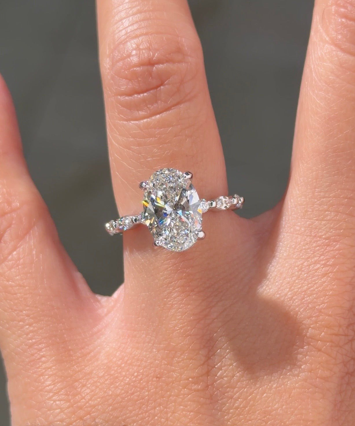 3.02ct F-VVS2 Oval Lab Diamond Rei - PBD Engagement Rings