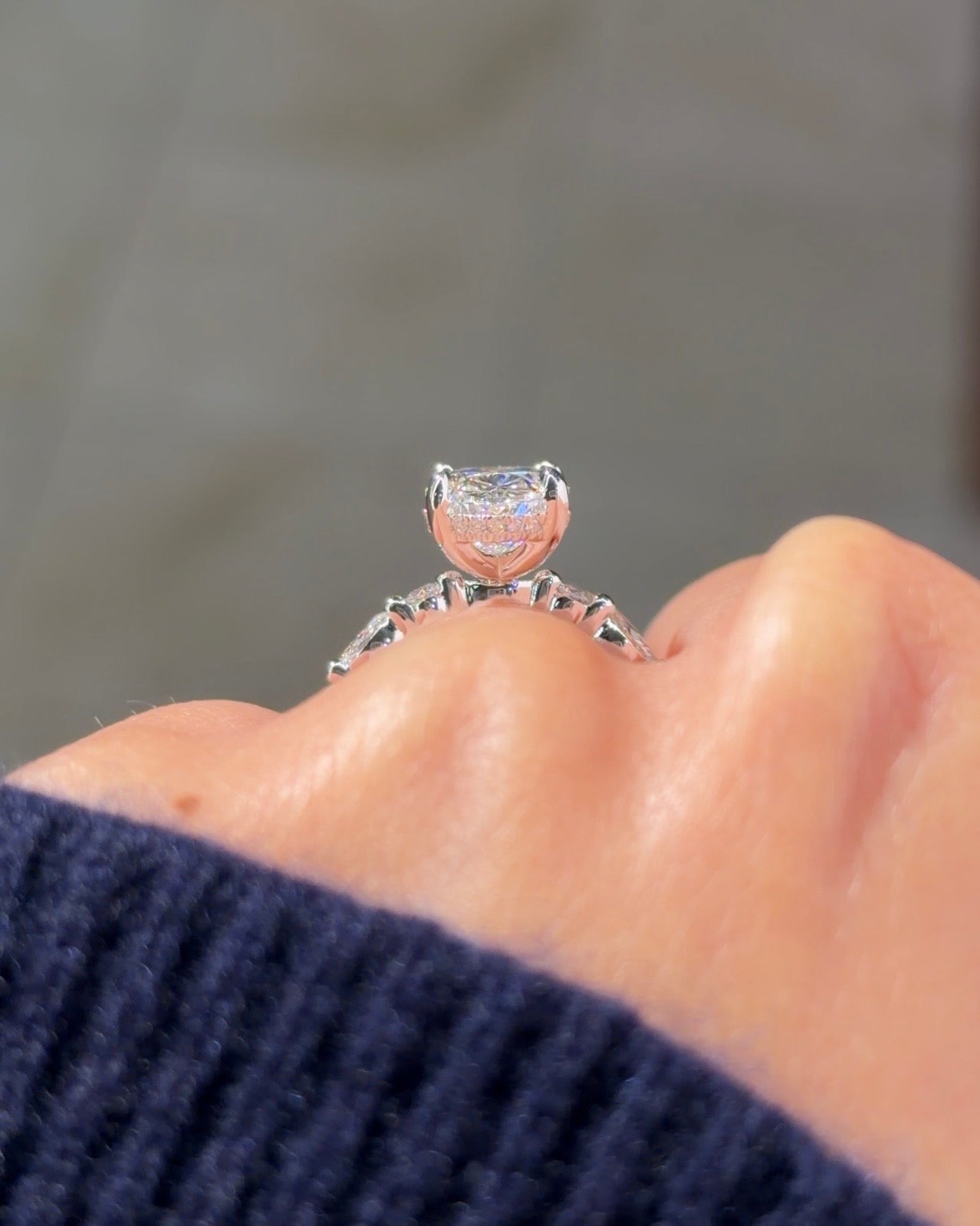 3.02ct F-VVS2 Oval Lab Diamond Rei - PBD Engagement Rings