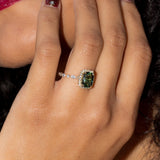 3.02ct Green Sapphire Emily Rings Princess Bride Diamonds 