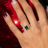 3.02ct Green Sapphire Emily Rings Princess Bride Diamonds 