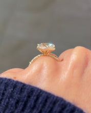 3.03ct D-VS1 Oval Lab Diamond Hand Engraved Georgia - PBD Engagement Rings