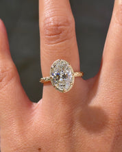 3.03ct D-VS1 Oval Lab Diamond Hand Engraved Georgia - PBD Engagement Rings